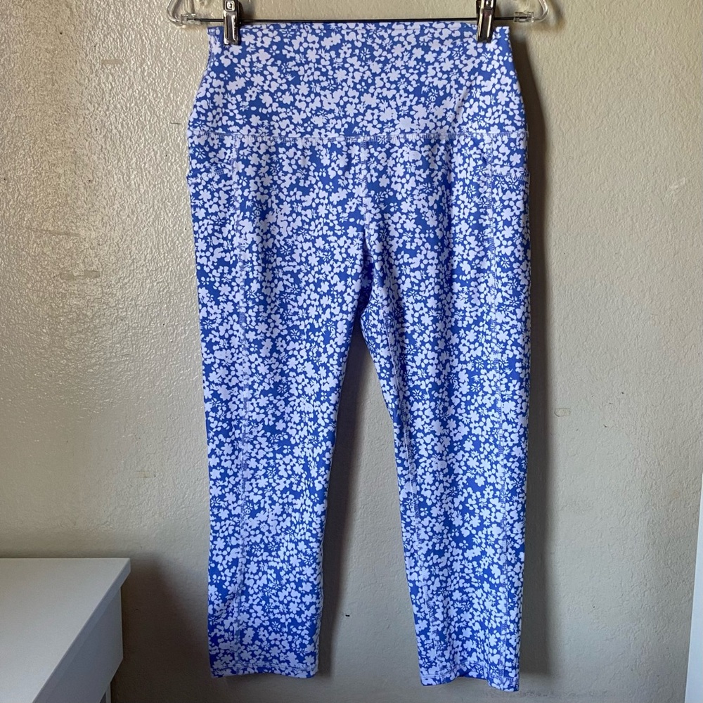 𝗿𝗯𝘅 blue floral cropped leggings - Picture 3 of 8